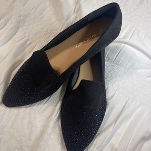 NWOT Olivia & Kate Black Gemstone Flats Size 7.5